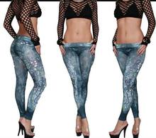 Low Waist Sexy Leggings Spring Fashion Floral Printed Stretch Skinny Legging Pants for Women 2024 - buy cheap