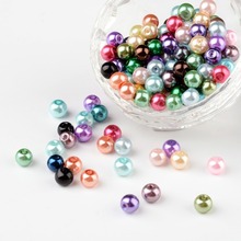 4/6/8/10/12mm Round Glass Pearl Beads Strands Mixed Color Dyed For DIY Necklace Earring Bracelet Jewelry Making  Hole: 1.5mm 2024 - buy cheap