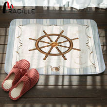 Miracille Door Mat Artistic Designer Vintage Helm Compass Boat Anchor Pattern Area Rugs for Home Hallway Stair Kitchen Carpet 2024 - buy cheap