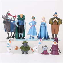 Disney-figuras de acción de Frozen para niños, 10 Uds., 5-9cm, princesa Elsa, Anna, Kristoff, Sven, Olaf, de dibujos animados, modelo de PVC 2024 - compra barato