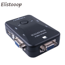 Elistooop-conmutador de 3 puertos USB 2,0 KVM, caja divisora para teclado, ratón y Monitor, VGA, SVGA, 1920x1440 2024 - compra barato