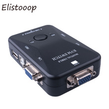 Переключатель Elistooop USB 2,0 KVM, переключатель 1920*1440, 3 порта, VGA, переключатель SVGA, разветвитель для клавиатуры, мыши, монитора, адаптер 2024 - купить недорого