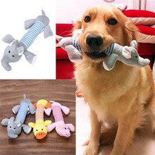 Popular Pet Dog Cat Funny Fleece Durability Plush Dog Toys Squeak Chew Sound Toy Fit for All Pets Elephant Duck Pig Plush Toys 2024 - buy cheap