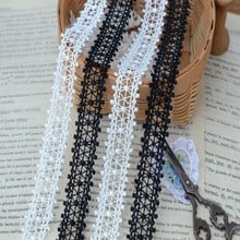 High-quality Lace accessories Black white bilateral water soluble flower edge 2.5 cm  D2502 2024 - buy cheap