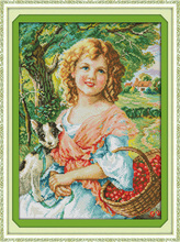 Joy Sunday Cross Stitch Kit Count Cross Stitch Picking Fruit Girl Cotton Cross Stitch Sets Embroidery Sewing Handmade Needlework 2024 - buy cheap