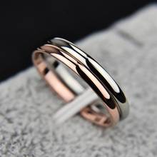New Fashion High Quality 5mm-10mm Titanium Steel Simple Ring Rose Gold Ring Men's and Women's Exclusive Couple Wedding Ring Gift 2024 - buy cheap
