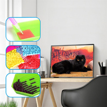 Decoración Para el hogar 5D DIY diamante pintura gato negro animales diamante bordado Cruz-Stitch mosaico pegatina pared decoración arte 2024 - compra barato