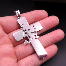 Gothic Men's Biker Jewelry Stainless Steel Large Cross with HATCHET MAN JUGGALO Pendant  necklace new style 2024 - buy cheap