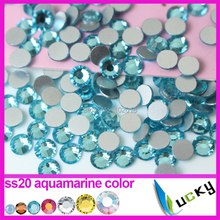 1440pcs ss20 aquamarine color Super shiny facets cut nail crystal  flat back not hotfix rhinestones without glue for DIY 2024 - buy cheap