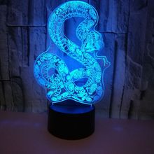 New Snake 3d Small Night Light Colorful Touch 3d Led Visual Lamp Christmas decorations gift for baby room lights wholesale 2024 - buy cheap