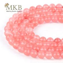 Natural Stone Beads Watermelon Red Cherry Crystal Round Spacer Beads For Jewelry Making 4 6 8 10 12mm Diy Bracelet 15" Strand 2024 - buy cheap