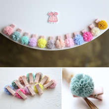 Boutique 24pcs Fashion Candy Color Cute Pom Pom Ball Hairpins Solid Kawaii Gauze Floral Hair Clips Princess Hair Accessories 2024 - buy cheap