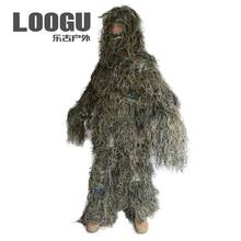 Камуфляжный костюм Ghillie, снайперский охотничий костюм для леса, 3D Маскировка, Униформа, камуфляжные костюмы CS, комплект, военная охотничья ткань джунглей 2024 - купить недорого