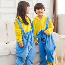 Menino menina pijamas crianças unisex pijamas amarelo azul miúdo dos desenhos animados animal cosplay pijama onesie sleepwear hoodie 2024 - compre barato