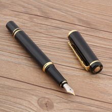 gift pen METAL black hero golden Trim Medium Nib Fountain Pen 2024 - buy cheap