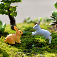 Ornamento de coelho em miniatura 4 peças, estatueta jardim de fadas decoração de casa micro terrário presente de paisagem 2024 - compre barato