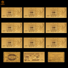 10Pcs/Lot Germany 1960 Version Of The Currency Paper 20 Mark Gold Plated Money Fake Banknote Collections 2024 - buy cheap