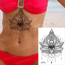 Body Art Temporary Tattoo Sexy Non-Toxic Mandala Lotus Tattoos Sticker For Women tattoo Black Mehndi Stickers Henna Fake Tatoo 2024 - buy cheap