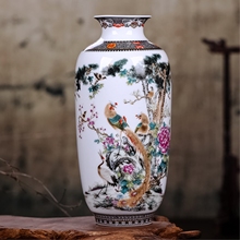 Traditional Chinese Jingdezhen Vintage Tabletop Flower Vase Flower Arrangement Decoration White Ceramic Porcelain Vase Crafts 2024 - buy cheap