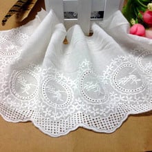 Free Shipping Exquisite Vintage Cotton Cloth  Embroidery Lace Trim Lace Fabric Width 13cm 5Yds/lot 2024 - buy cheap