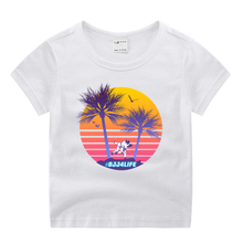 Одежда с принтом для маленьких мальчиков и девочек; детская забавная футболка; хлопковый детский летний топ с круглым вырезом 2024 - купить недорого