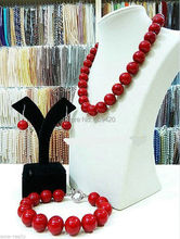 EY757 оптовая продажа> Новый красивый 8 мм красный ракушка морской жемчуг ожерелье браслет серьги набор драгоценностей 18''7. 5'' 2024 - купить недорого