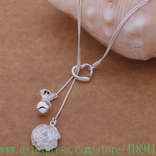 Silver Plated Necklace, Silver Plated fashion jewelry  Tai chi fly bead flower /eonanfua bppakgwa AN488 2024 - buy cheap