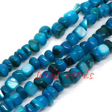 Material Stone 5mm-8mm Irregular Square Blue Natural Shell Gravel Beads Stone Loose Beads Strand 80cm Free Shipping(F00312) 2024 - buy cheap