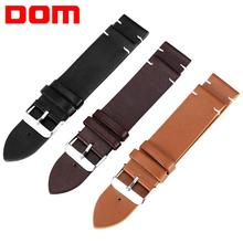 DOM Watch Band Faux Leather Straps Watchbands 18mm 20mm 22mm Watch Accessories Men Brown Black Brown Yellow Belt Band Bracelet 2024 - buy cheap