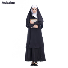 New Virgin Mary Nuns Costumes Sexy Women Long Black Hood Nuns Costume Arabic Religion Monk Vampire Witch Cosplay Party Halloween 2024 - buy cheap