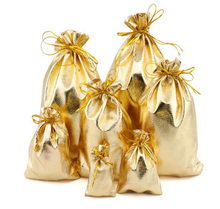 50 unids/lote de bolsas de Organza de papel de aluminio metálico, Color plateado y dorado, regalos para Navidad, bodas, fiestas, dulces, 15x20cm, 17x23cm 2024 - compra barato