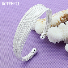 DOTEFFIL 925 Sterling Silver Multi-line Bangle Bracelet For Woman Wedding Engagement Fashion Charm Party Jewelry 2024 - buy cheap