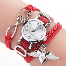 Duoya Brand Watches For Women Luxury Silver Heart Pendant Leather Belt Quartz Clock Ladies Wrist Watch Bracelet Zegarek Damski 2024 - купить недорого