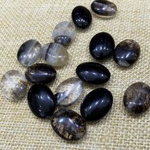 black and transparent oval ellipse shape stone (20 pieces/lot) bead natural lines made necklace bracelet free shipping 2024 - buy cheap
