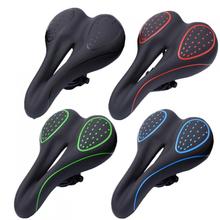 Silicone Shockproof Bicycle Saddle Cushion Waterproof Leather Surface Filled Silica Gel Bike Seat with Breathable Hollow 2024 - buy cheap