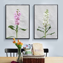 Violeta de flor pintura em tela minimalista, planta, posteres e impressões, decoração nórdica, casa, sala de estar, arte de parede, imagens 2024 - compre barato