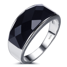 New Arrival High Quality Black Crystal 925 Sterling Silver Men Wedding Ring For Man Jewelry Wholesale Never Fade Gifts 2024 - buy cheap