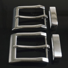 Hebilla de cinturón de acero inoxidable y plata con espejo, hebillas + Clip para cinturón, accesorios para manualidades de cuero, 35/40mm 2024 - compra barato