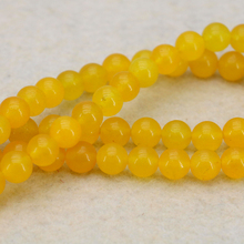 Nueva llegada DIY Manual 8mm amarillo Calcedonia cristal redondo suelto cuentas mujer joyería diseño regalo venta al por mayor 15'' 2 pzas/lote 2024 - compra barato