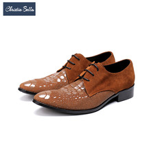 Zapatos de vestir de piel auténtica para hombre, calzado Formal, de negocios, con cordones, estilo oxford, Bella Fashion, italiano, de talla grande 2024 - compra barato