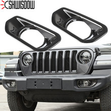 For Jeep Wrangler JL 2018+ Car Front Fog Light FogLamp Decoration Frame Cover Stickers Car Chromium Styling Accessories 2024 - buy cheap