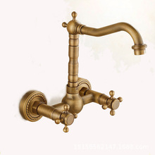 European copper home decoration antique simple wall kitchen faucet rotatable kitchen sink hot and cold water faucet 2024 - buy cheap