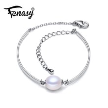 FENASY Charm bracelet,natural Pearl Jewelry,925 sterling sliver bracelet women,white bead bracelet female,chain link bracelet 2024 - buy cheap