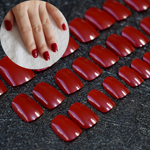 Gorgeous Dark Red Children Press On Nails Short Kids False Nails for Small Size Nails Carnival Style Festival Decoration 24pcs 2024 - buy cheap
