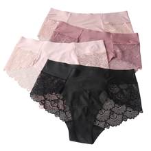 Women's Sexy Lace Panties Seamless Underwear Briefs Nylon Silk Ladies Transparent Lingerie Soft Low-Rise Briefs Underwear 2024 - buy cheap