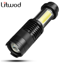 Mini lanterna led xpe + cob zoom, z20sk68c, litwod, à prova d'água, alumínio, 4 modos, uso em tocha, bateria 14500 ou aa para acampamento 2024 - compre barato