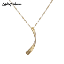 Lateefah Engraving Personality Bending Square Bar Design Custom Name Necklace Stainless Steel Pendant Necklaces Women/Men Gift 2024 - buy cheap