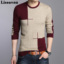 Liseaven-Jersey informal de manga larga para hombre, jersey tejido con cuello redondo, a la moda 2024 - compra barato