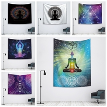 Hippie Chakra Tapestry Wall Hanging Tapestry Wall Blanket Farmhouse Home Decor Wall Fabric Boho Decor Printed Window Tapestry 2024 - buy cheap