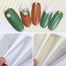 1 Sheet 3D Nail Sticker Gold Silver Multi-size Metal Stripe Lines Adhesive Striping Tape  Nail Art Decals DIY  2024 - buy cheap